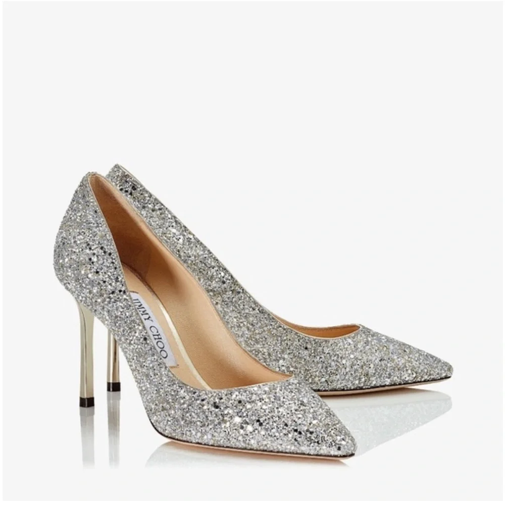 Jimmy Choo Romy Glitter Pumps - Picture 1 of 5